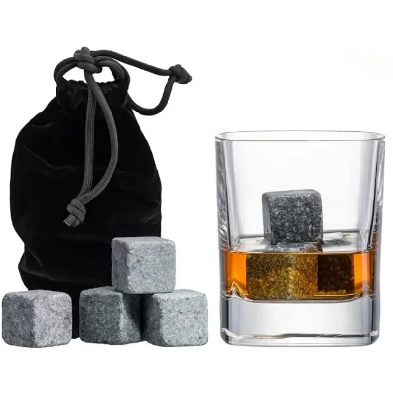 Natural Granite Whiskey Stones 9-Pack – No-Dilution Drink Chillers