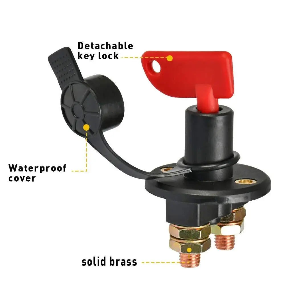 Quick Cut-off Battery Disconnect Switch Anti-leakage Switch Protector Isolator Power Cut Off Switch Durable Corrosion Resistant Zpaxo