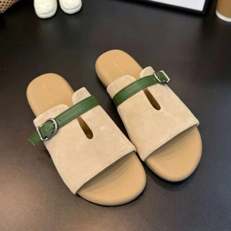 Fish Mouth Open Toe Women's Comfortable Vintage Lightweight One-word Zpaxo