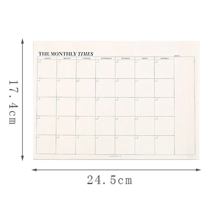 Weekly Planner Monthly Undated Agenda Notebook Schedules Study Korean