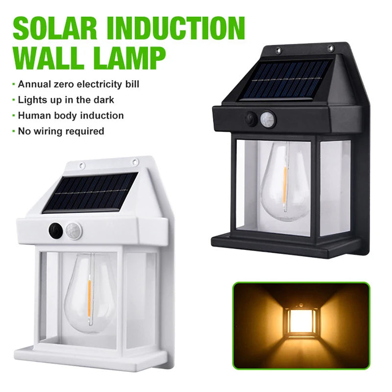 Solar LED Wall Lamp – 3-Mode PIR Sensor Outdoor Garden Light