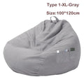 Sofa Chair Cover Soft Comfortable Chair Sofa Breathable Lazy Sofa Bed Large Fluffy Chair Decora Tear-Resistance/Footstool Cover Zpaxo Type 1-XL-Gray