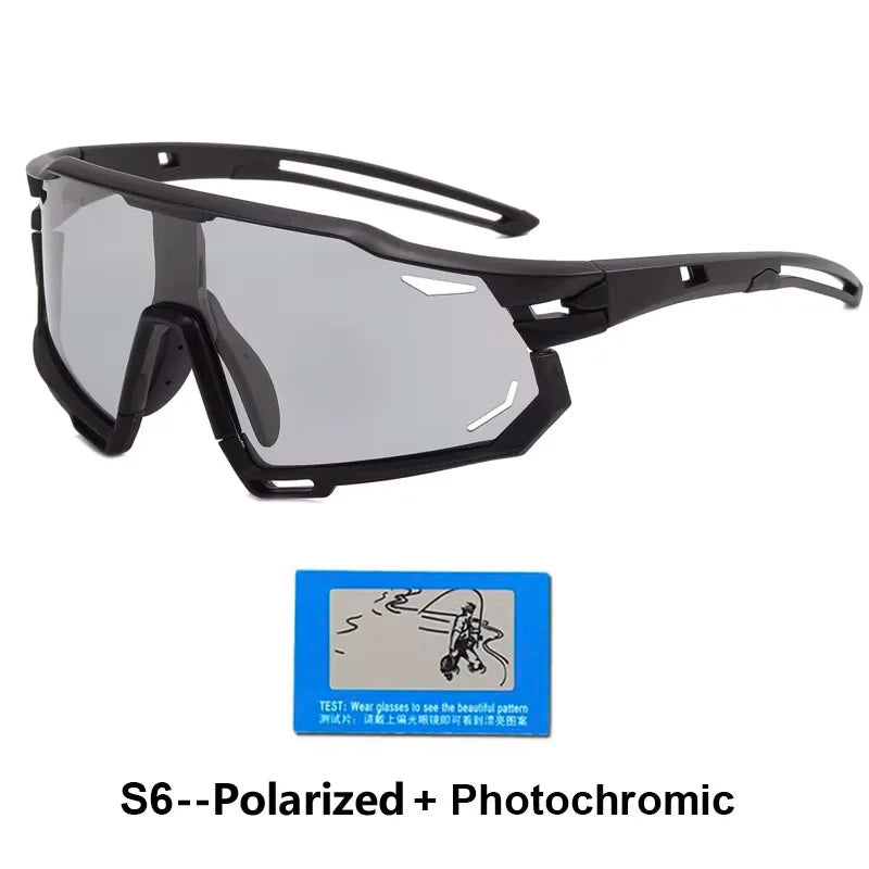 Polarized Sports Glasses Photochromic Men's and Women's Bike Eyewear Outdoor MTB Cycling UV400 Sunglasses Road Bicycle Goggles Zpaxo S6