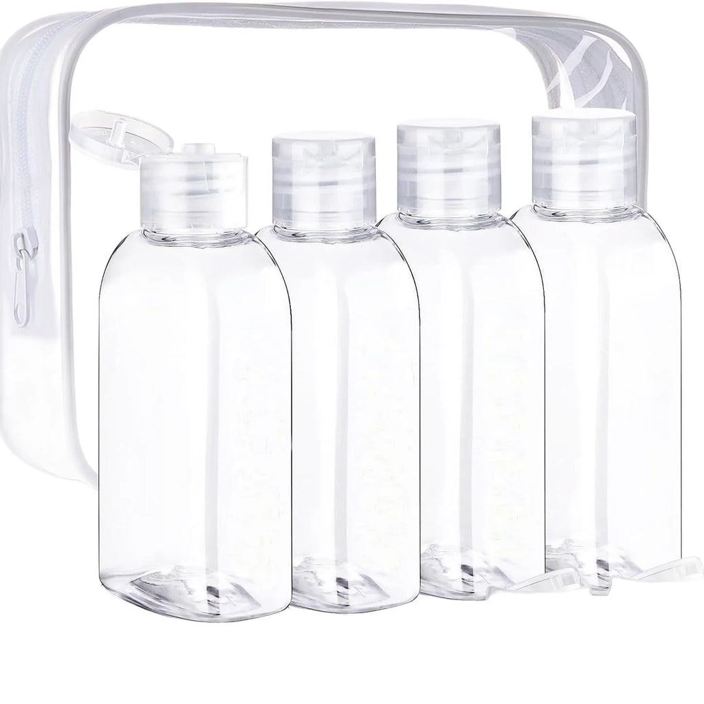 Travel Bottles Label Storage Bag Brown Transparent Plastic Bottle