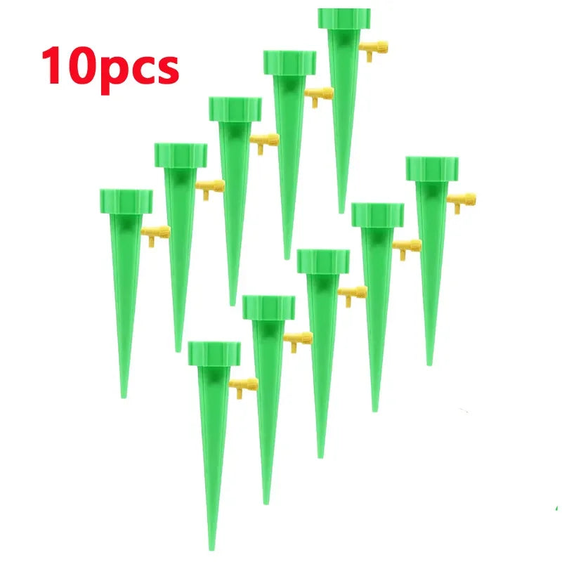 5/10pcs Automatic Drip Irrigation System Self Watering Adjustable for Flower Plants Greenhouse Garden Auto Water Dripper Device Zpaxo Green-10Pcs