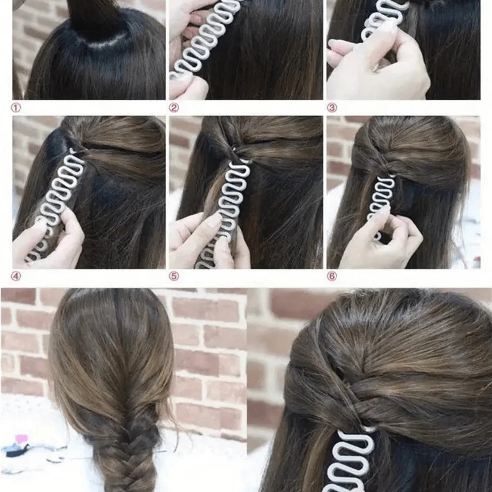 Magic Hairstyle Design Accessory Set Fish Bone Braid Tool DIY Braiding Braider for Elegant Ponytails Ideal Beauty Enthusiasts Zpaxo