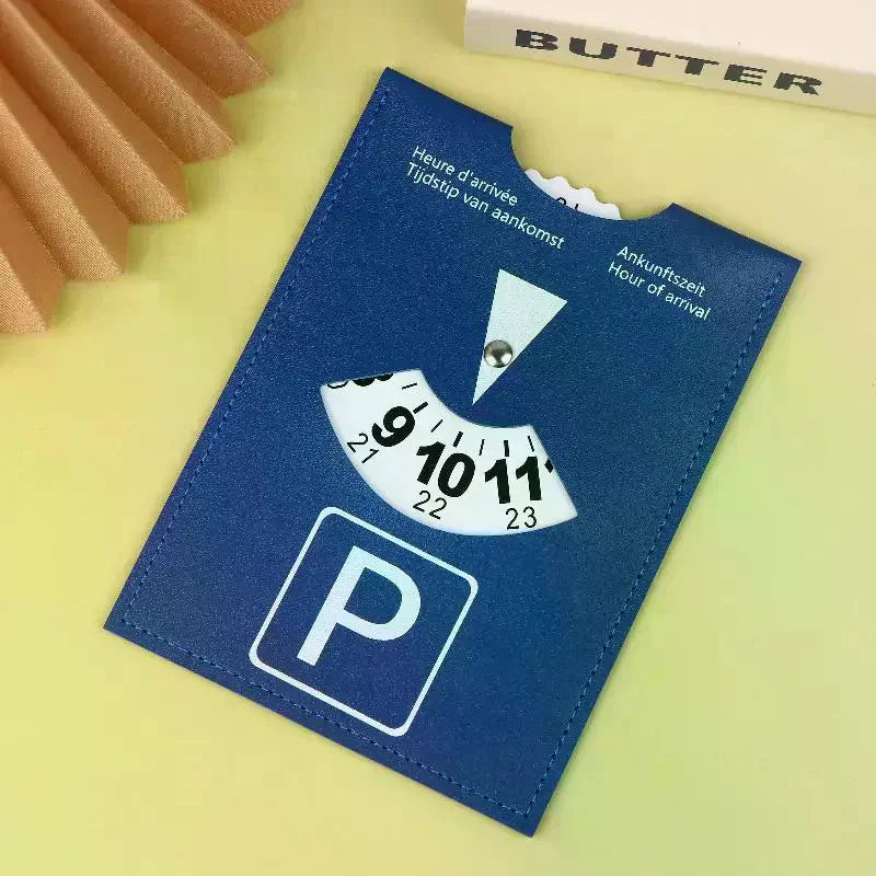 4-Language PU Leather Parking Disc – European Universal Fit