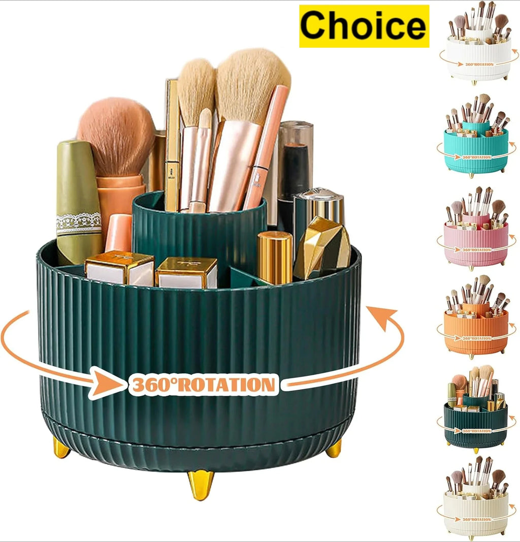 5-Slot 360° Rotating Makeup Brush Holder & Desk Organizer Makeup Brush Organizer Zpaxo