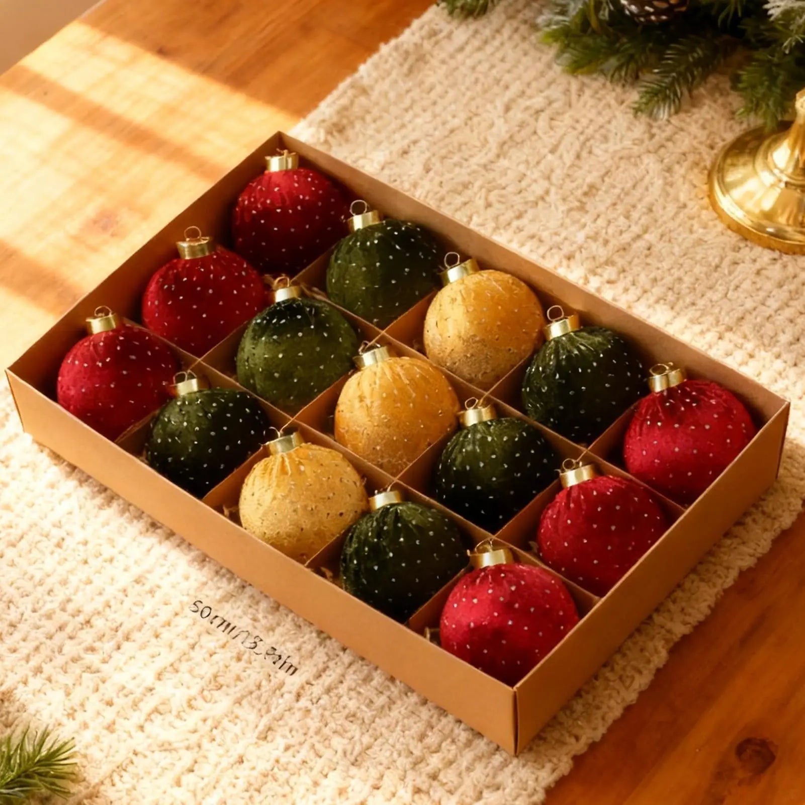 Flocked Christmas Ornaments 15 Rustic Party Decor Tree Ornament