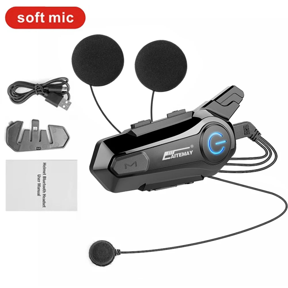 Bluetooth Headphone Motorcycle Helmet Intercom Headset 1000M 2 Rider Zpaxo 1PC Soft Helmet