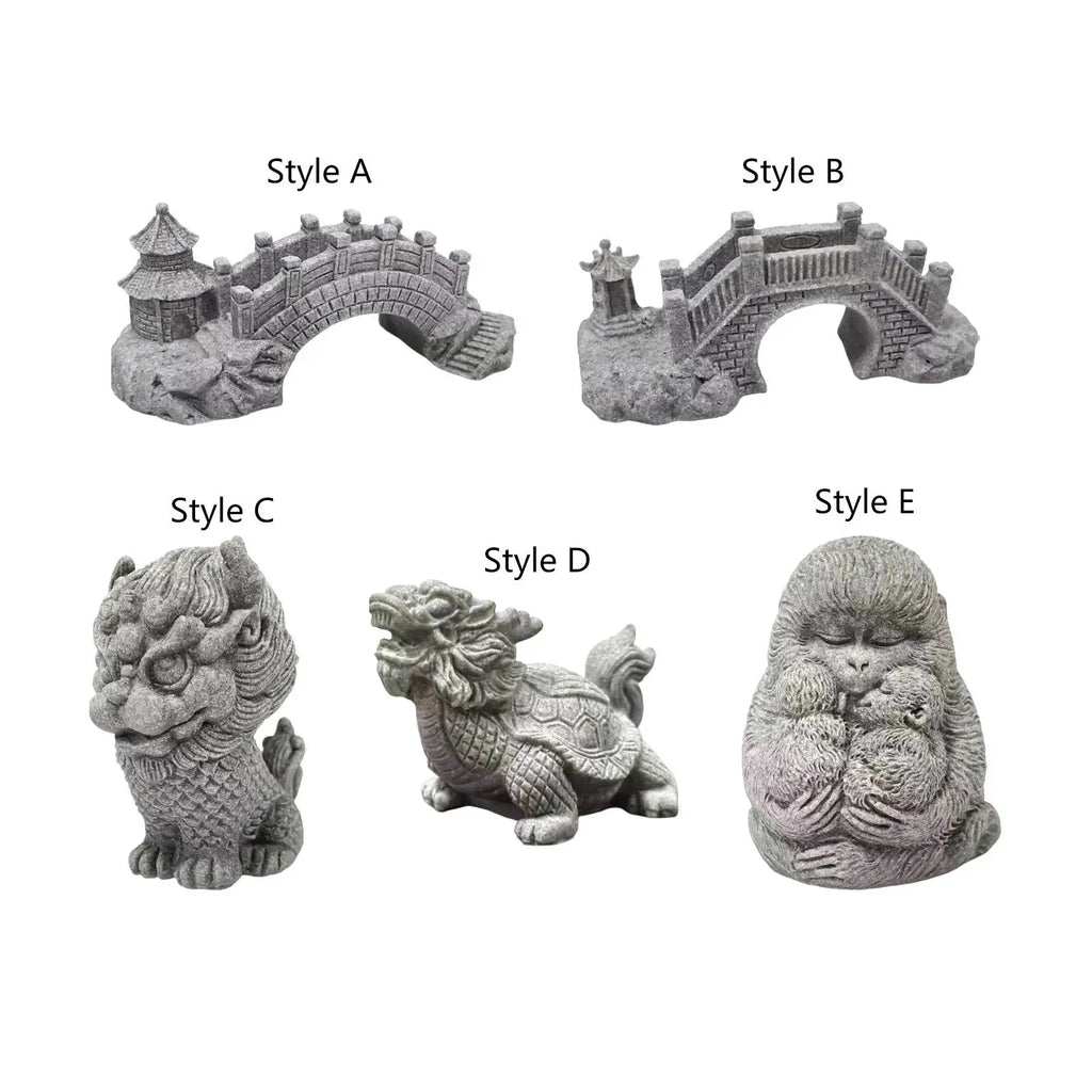 Sandstone Statue Miniature Antique Gardening Landscape Ornament for Indoor Outdoor Hotel Tabletop Living Room Decoration Zpaxo