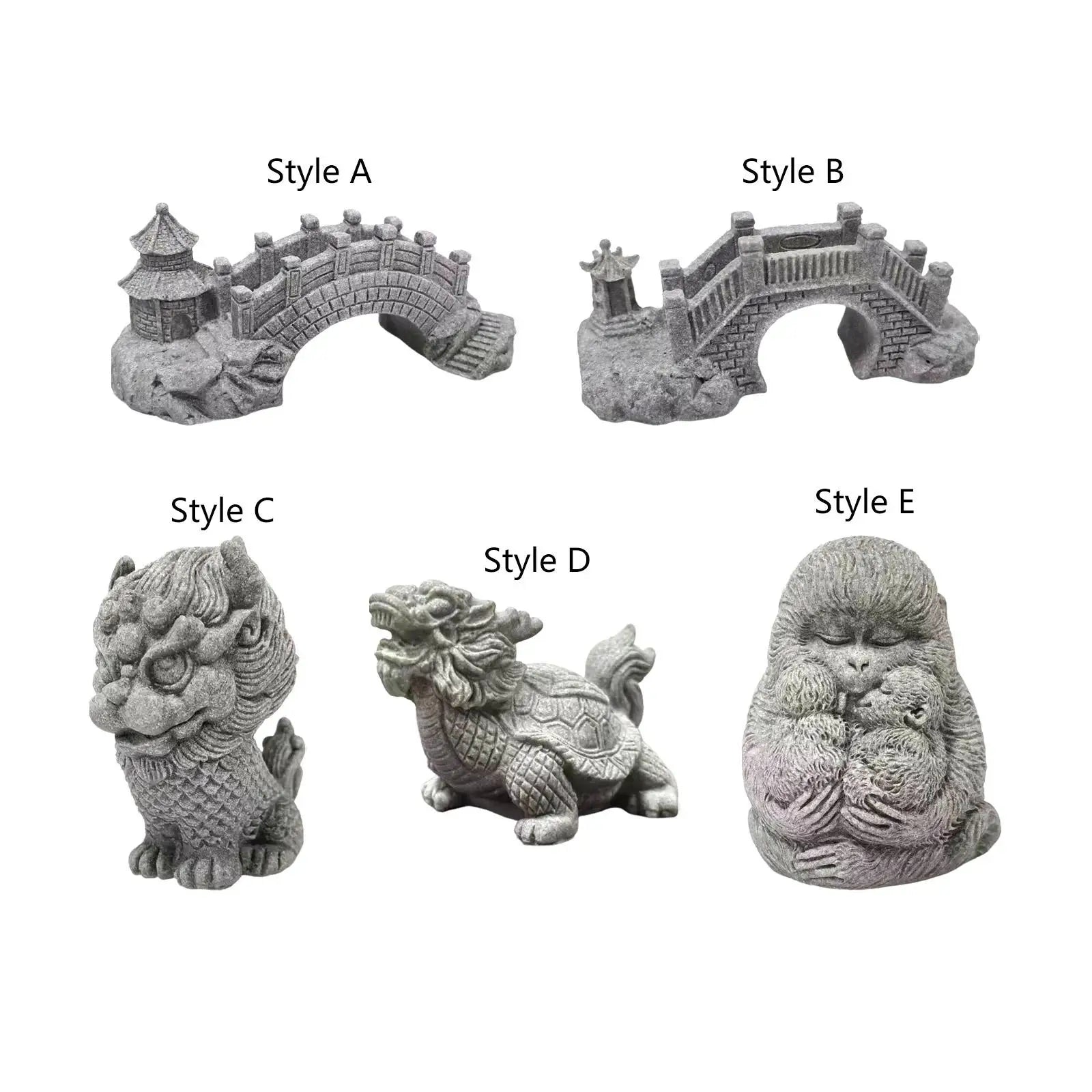 Sandstone Statue Miniature Antique Gardening Landscape Ornament for Indoor Outdoor Hotel Tabletop Living Room Decoration Zpaxo