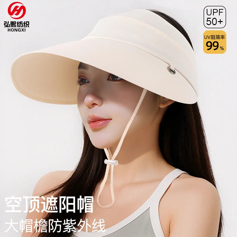 Summer large brimmed sun ha women's sun protection beach hat breathable and UV resistant sun hat fisherman hat Zpaxo