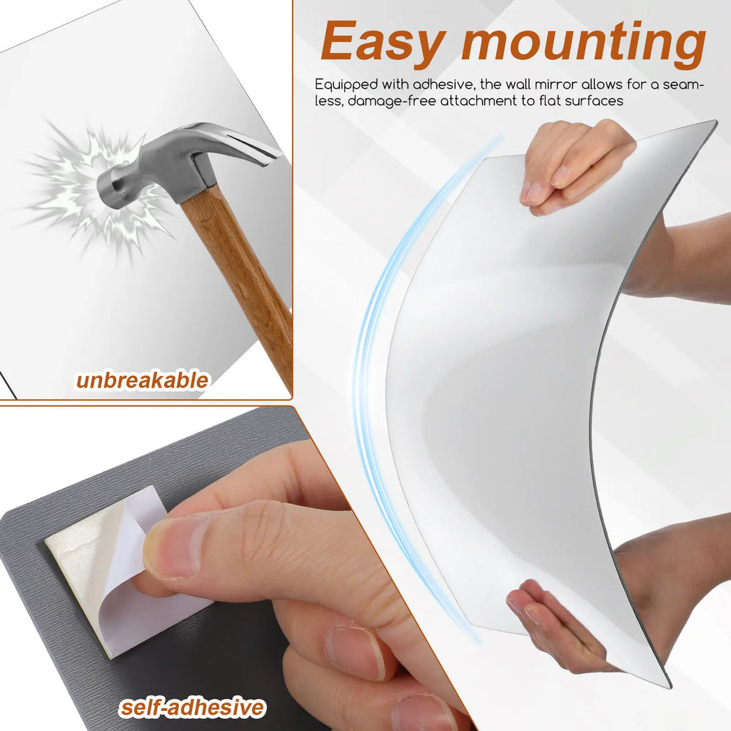 Square Acrylic Mirror Sheet Large Wall Mounted Safe Reflection