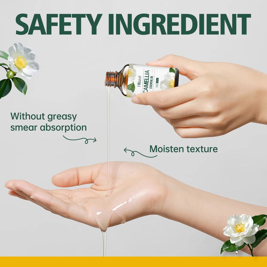 Camellia Oil Essential - Pure Natural Moisturizer for Face & Hair, Hydrating, Non - Greasy Multifunctional essential oil for all Zpaxo