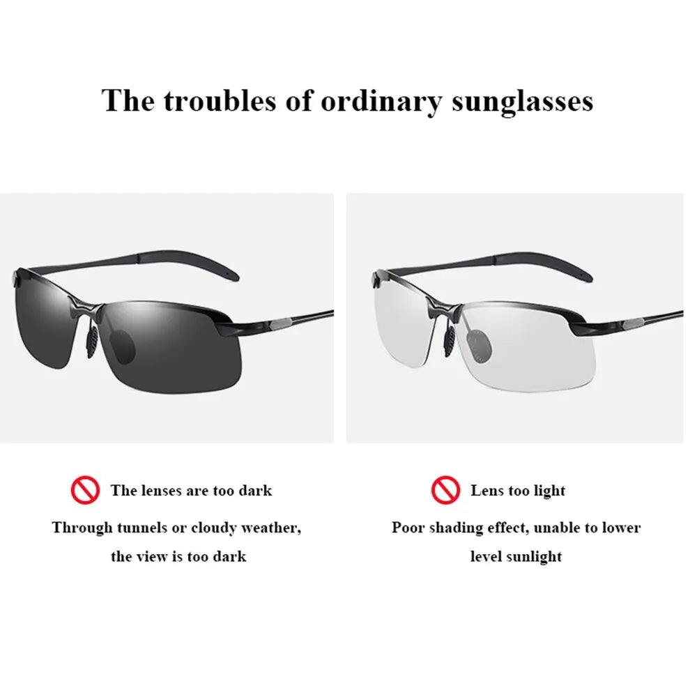 Photochromic Sunglasses Men Polarized Driving Chameleon Glasses Male Zpaxo