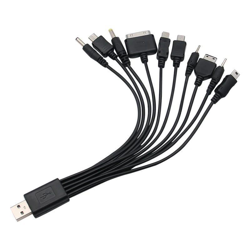 Universal 10 In 1 Micro USB Mobile Phone Charger Adapter Plug Usb Data Cable Charging Cable Data Wire Cord For Mobile Phone iPad Zpaxo