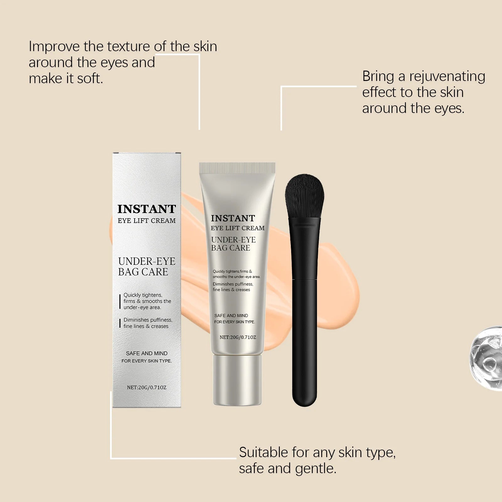 20g Eye Lift Cream Improve Eyelids Fine Lines Mild Moisturizing Reducing Anti-Aging Daily Tightening Nourishing Cream Skin Care Zpaxo