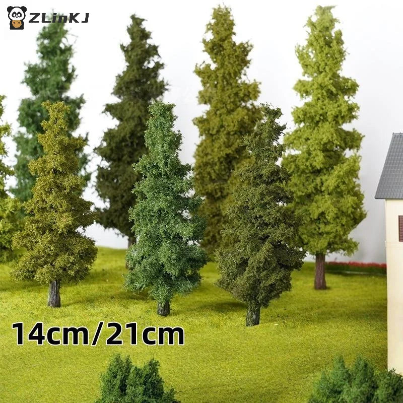 ▶1Pcs 14/21cm Model Pine Tree Train Layout Simulation Wire Tree Model Sand Table Material Handmade Diy Landscape Decor Zpaxo