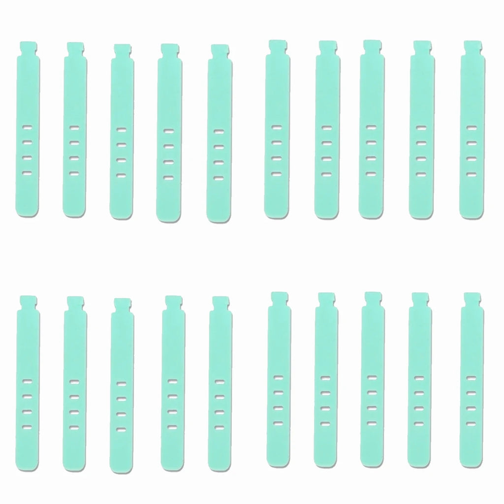 20pcs Portable Reusable Silicone Strap Winder Tids Organizer Desktop USB Data Cord Earphone Wire Line Wrap Ties Management Clips Zpaxo Green-20PCS