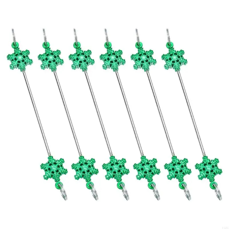 6 Metal Snowflake Ornament DIY Bead Crafts Christmas Tree Holiday Zpaxo Green China Mainland