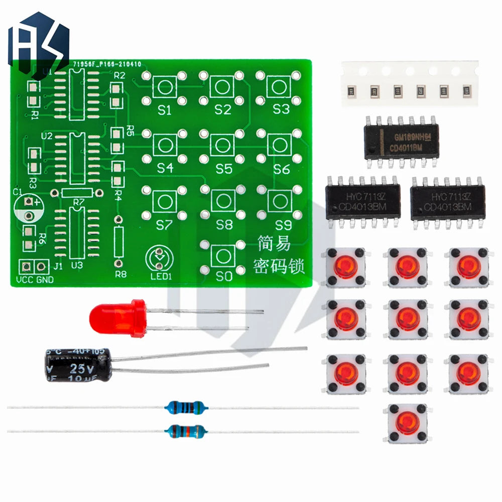 DIY Multifunctional Electronic Password Lock Kit, Electronic Experiment Learning Module for Students Zpaxo