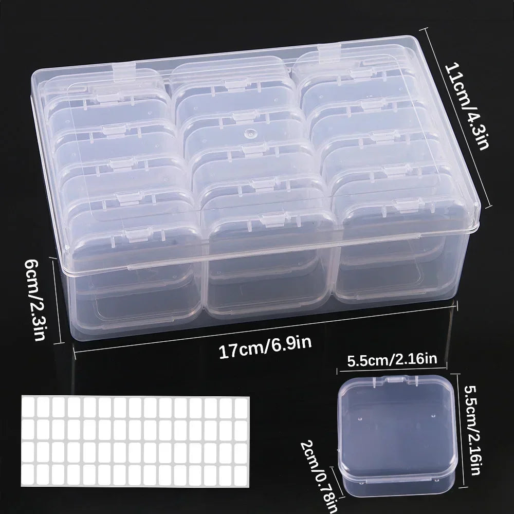Jewelry Storage Boxes Set 4/12/15/30 Grids Multifunctional Storage Box DIY Craft Accessories Craft Storage Bead Organizer Box Zpaxo 15 Grids