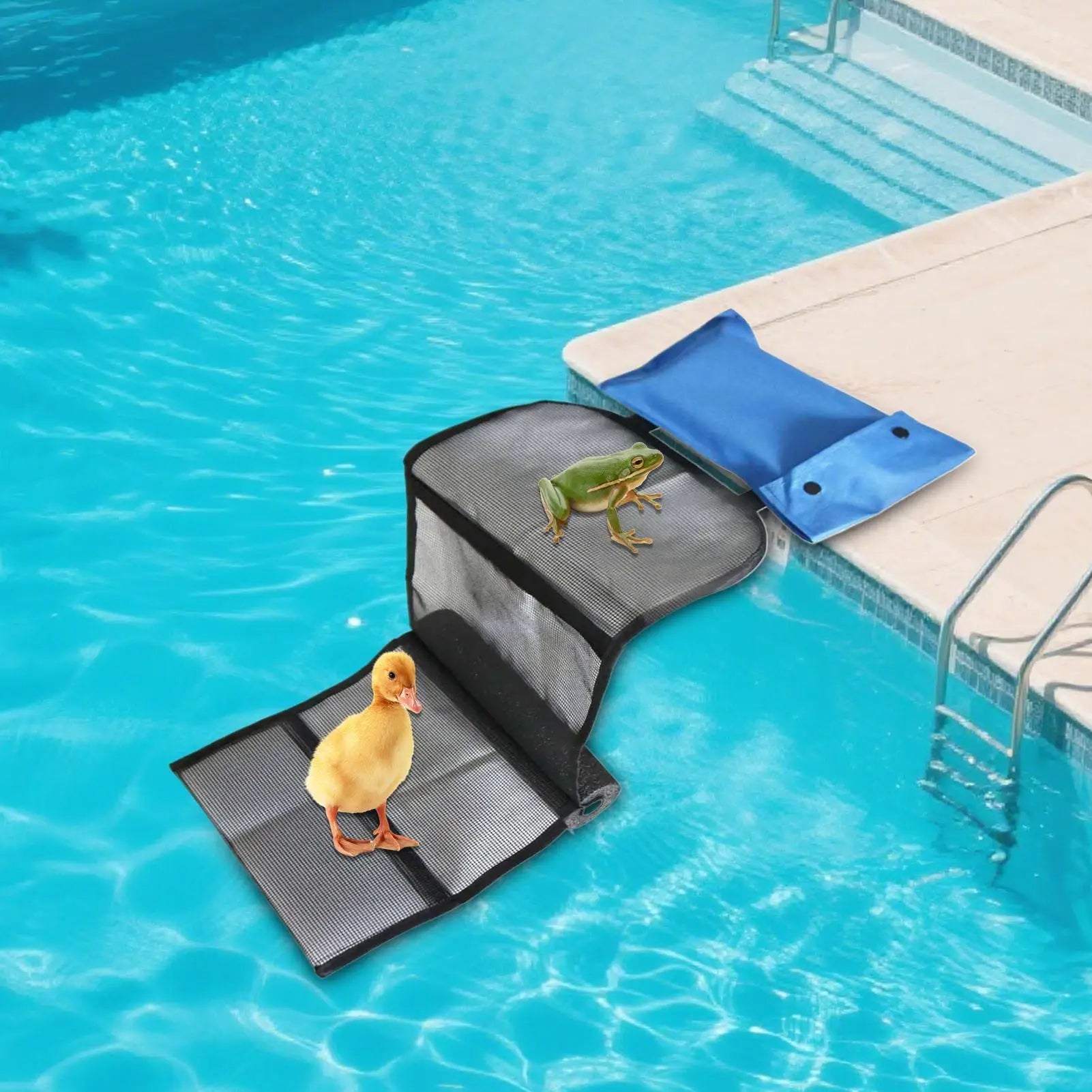 Pool Animal Escape Ramp Swimming Pools Floating Animals Rescue Tool Versatile Animal Saving Safety Net Pads Ladder for Lizards Zpaxo