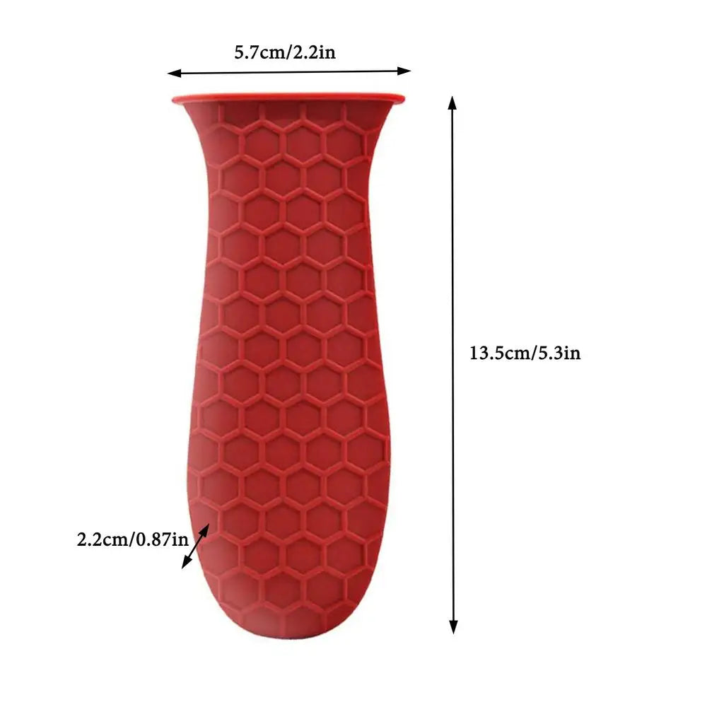 Silicone Handle Cover Honeycomb Hot Handle Holder Potholder For Cast Iron Skillets Pans Grip Sleeve Cover Pots Pans Handle Part Zpaxo Large Red China Mainland
