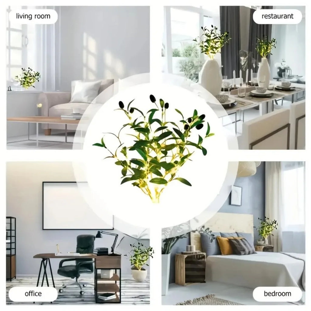 LED Simulation Fruit Olive Branch Copper Wire Tree Light Room Festive Zpaxo