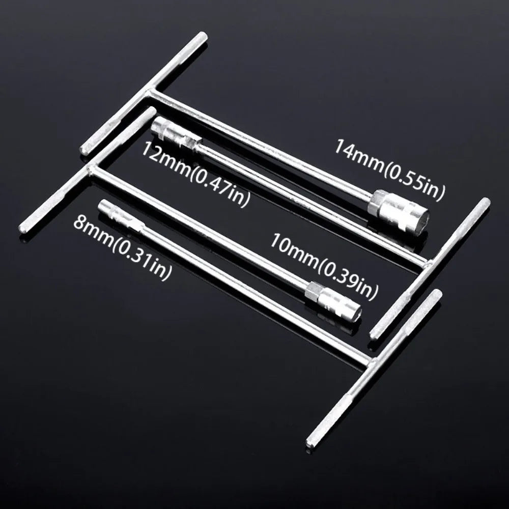 High Quality Steel T Type Socket Wrench Lengthen Design Non-slip Handle Hex Socket Wrench Universal Socket CR-V Steel Zpaxo Silver