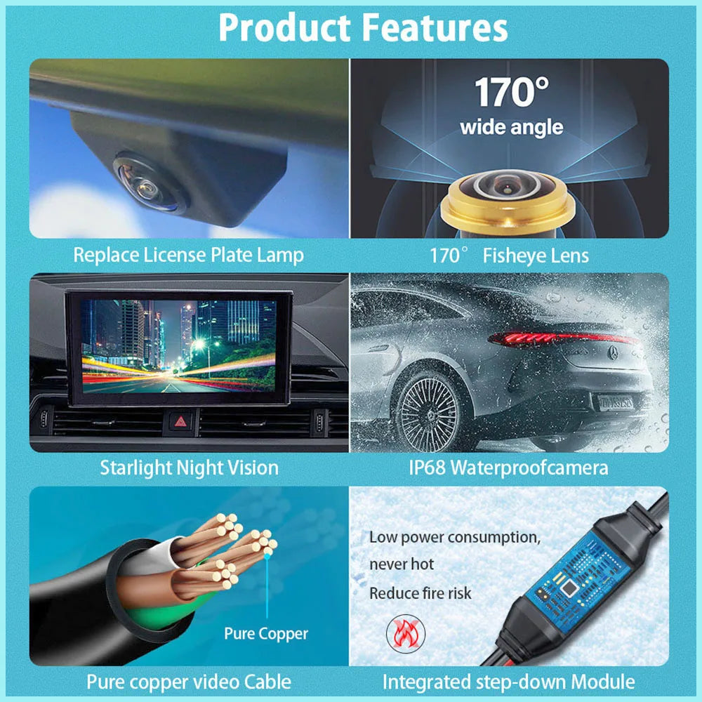 170 Degree AHD 1080P CVBS Car Rear View Reverse Camera Volkswagen