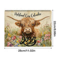 2026 Highland Cow Wall Calendar Funny Monthly Planner Home Office