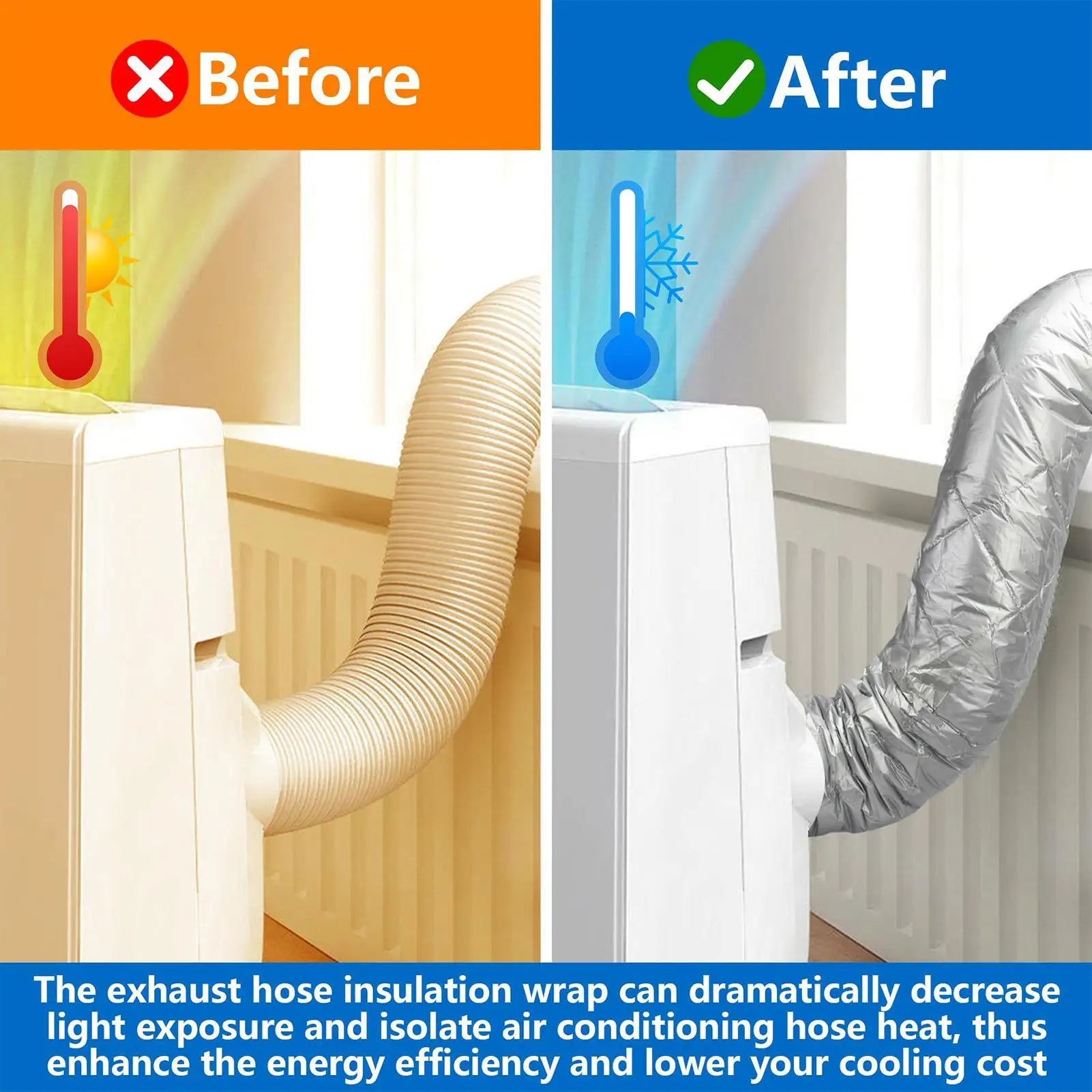 Heat-resistant Exhaust Tube Insulated Hose Cover Air Conditioner