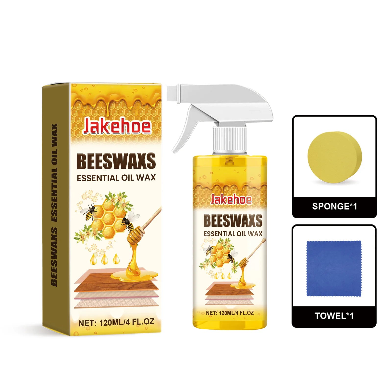 JAKEHOE Beeswax Furniture Polish Spray | Wood Care & Protection Furniture Polish Spray Zpaxo 1set boxed