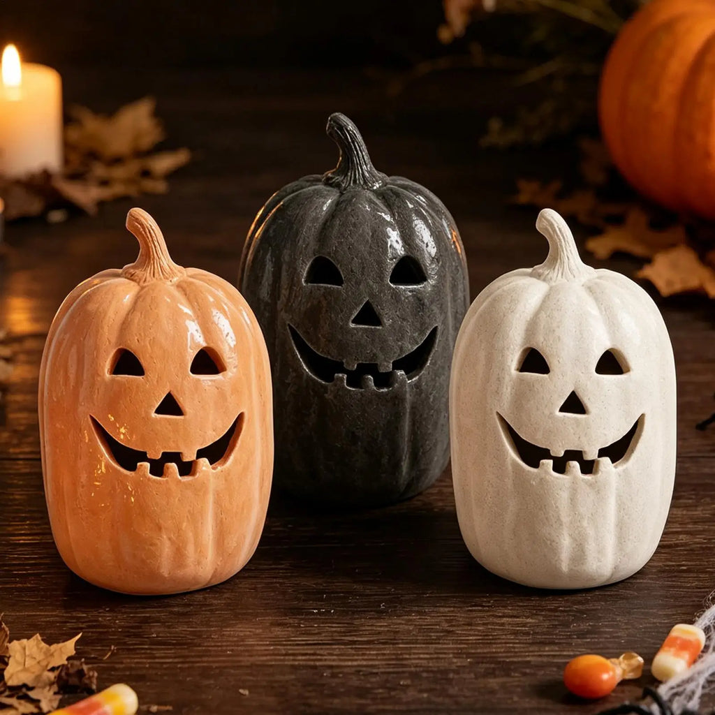 Pumpkin Lanterns Decor Handmade Resin Lantern Centerpiece Halloween