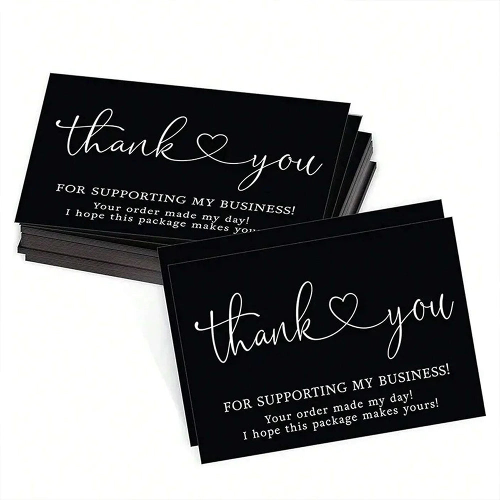 30/50Pcs Thank You Cards Thank You for Supporting My Business Cards Commercial Decoration Label Appreciate Cards Gift Packaging Zpaxo