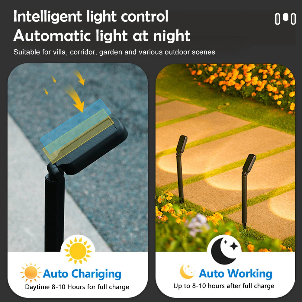 1PC Solar Spotlight Outdoor Waterproof IP65 LED Solar Landscape Light Garden Path Yard Driveway Walkway Patio Decor Warm White L Zpaxo