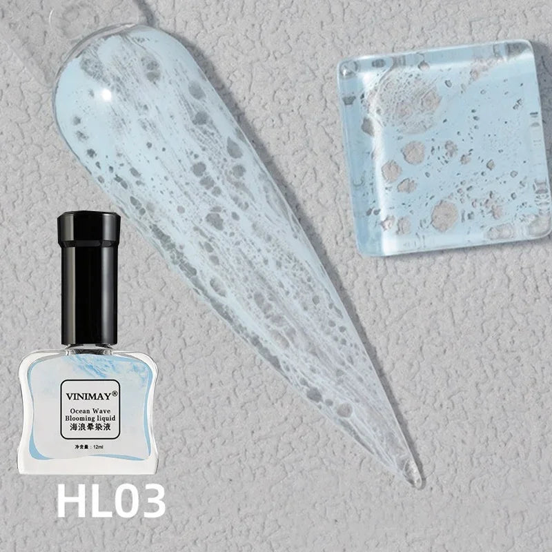 Bubble Ocean Wave Nail Art Glue White Black Lace Quickly Blooming Gradient Nail Painting Art Poke Gel UV LED Soak Off Varnish Zpaxo HL03