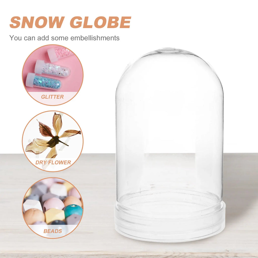 10Pcs Clear Pet Empty DIY Water Globe Snow Globe Making Kit for Crafts Decorations Dried Flowers Glitter Sequins Christmas Xmas Zpaxo