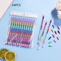 12-36Pcs Set Stackable Colorful Painting Graffiti Crayons Kids Party Supplies Birthday Gifts Kindergarten School Teacher Prizes Zpaxo 24PCS