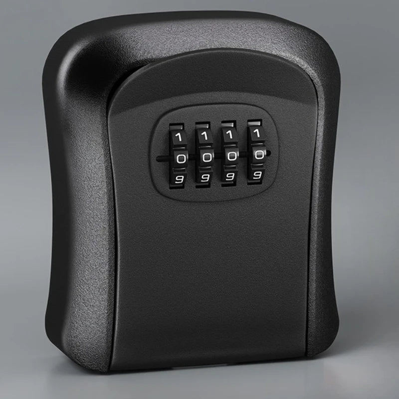 Key Safe Wall Mount No-battery Combination Lock Box Metal Plastic Zpaxo Black