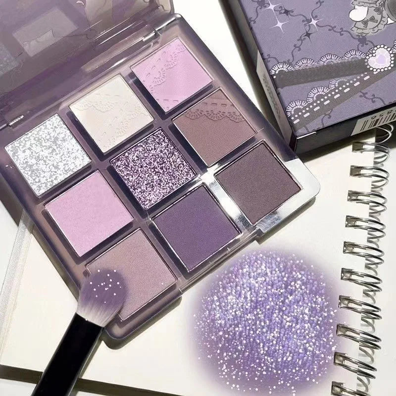 Pearlescent Matte Grey Purple Eye Shadow Punk Smoke 9 Colors