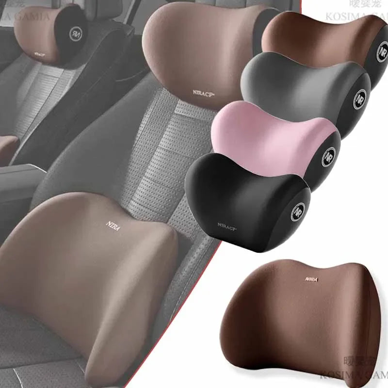 Memory Foam Car Headrest Neck & Lumbar Support Pillow