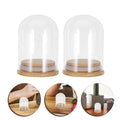 Glass Cloche Dome Display Clear 2 8x2 Inch Wooden Base Dustproof Seal