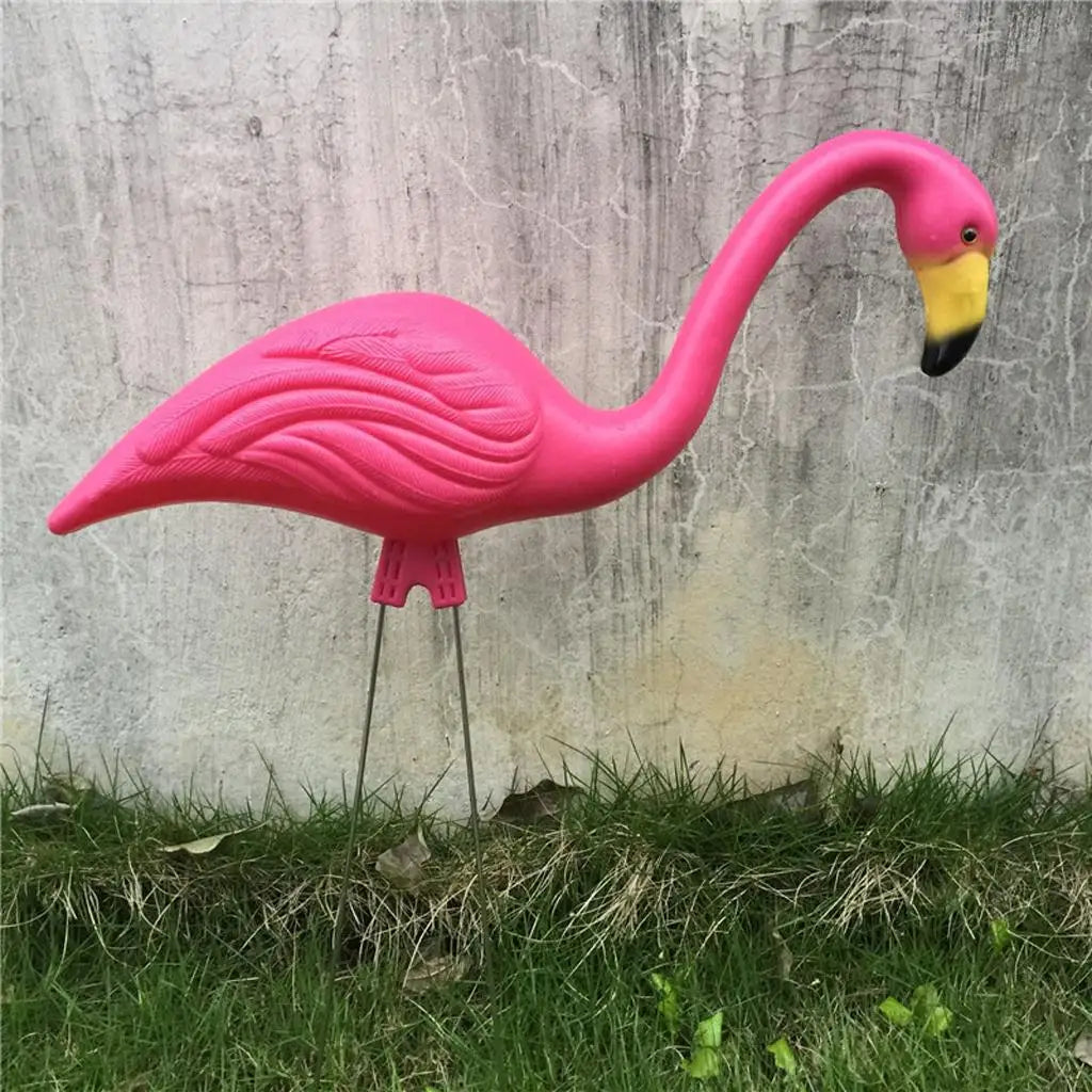 Flamingo Ornament Realistic Plastic Figurine Garden Decor Craft Home Zpaxo Looking Down