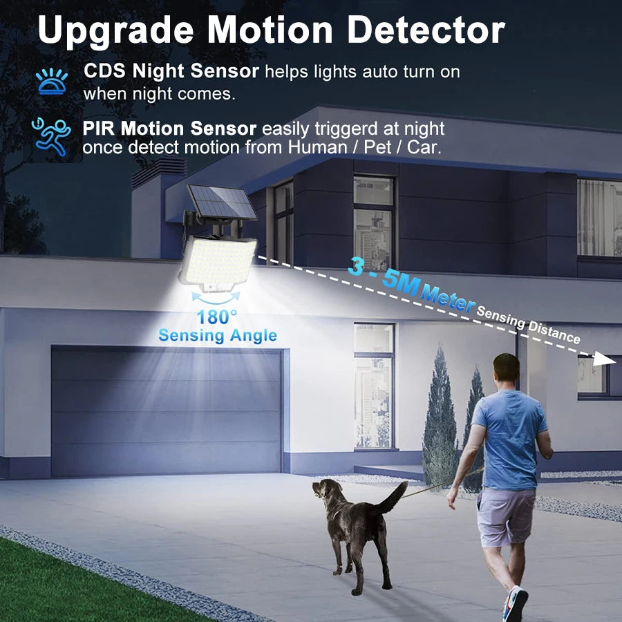 348LED Solar Lamp Outdoor Security Light with Motion Sensor Waterproof 126/328LED Powerful Spotlight Solar for Garden Garage Zpaxo