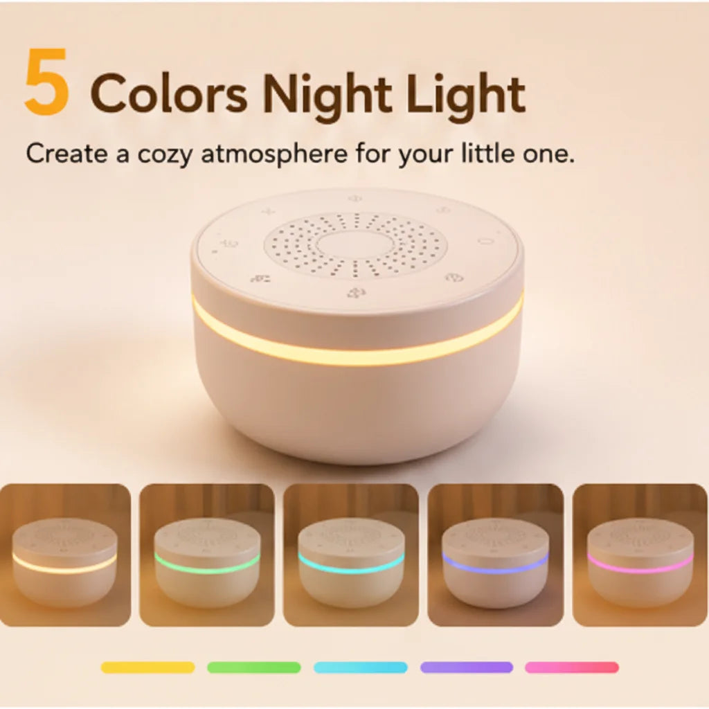 Portable Baby White Noise With 1000mAh 30 Soothing Sounds 5 Colors Night Lights And Timer Baby Sleep Soother For Stroller & Crib Zpaxo