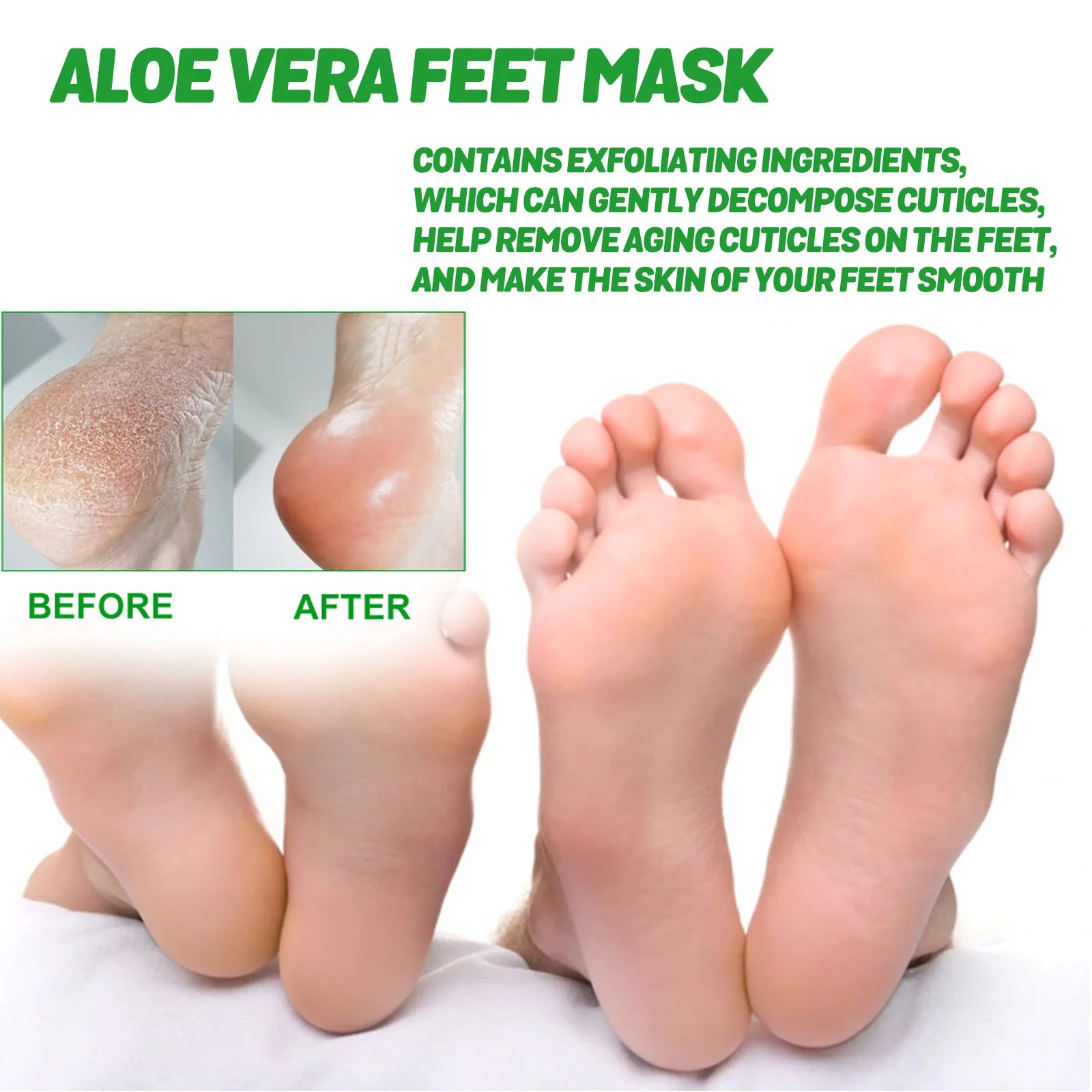 EELHOE Aloe Vera Foot Mask – Exfoliating Peel Sock for Smooth Feet Exfoliating Foot Mask Zpaxo