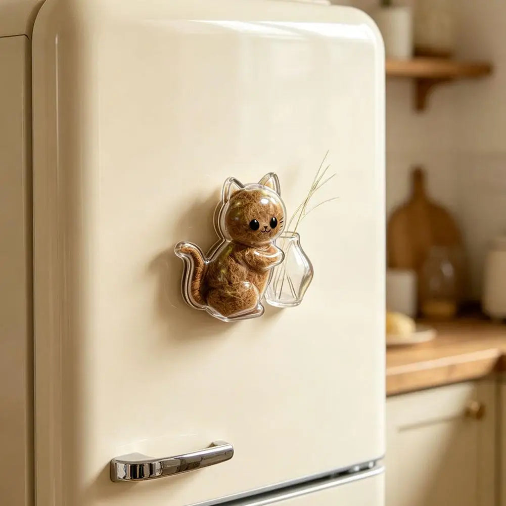 Cute Cat Fur Whiskers Transparent Hair Storage Box Refrigerator Magnets Pet Fur Keepsake Capsule DIY Souvenirs Cat Whiskers Zpaxo